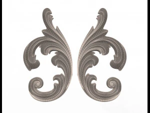 corner carved decoration cnc 02 3D Model