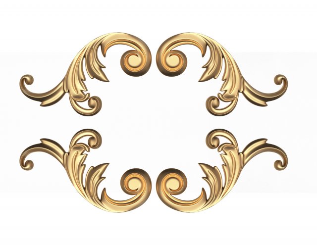 corner carved decoration cnc 03 3D Model .c4d .max .obj .3ds .fbx .stl .blend 
