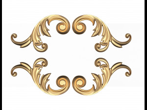corner carved decoration cnc 03 Modello 3D