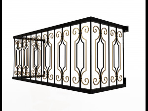 forging iron forged balcony railing baroque classic 02 3Dモデル