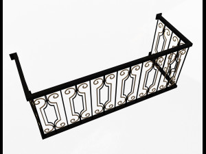 forging iron forged balcony railing baroque classic 02 Model 3D