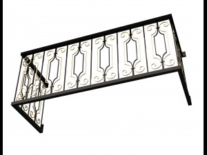 forging iron forged balcony railing baroque classic 02 Model 3D