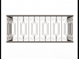 forging iron forged balcony railing baroque classic 02 Model 3D