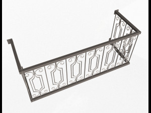 forging iron forged balcony railing baroque classic 02 Model 3D