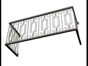 forging iron forged balcony railing baroque classic 02 Model 3D
