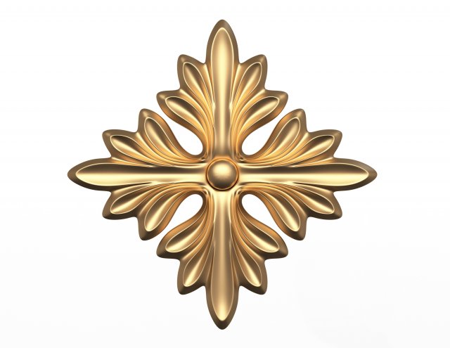 rosette carved decoration cnc 01 Model 3D .c4d .max .obj .3ds .fbx .stl .blend 