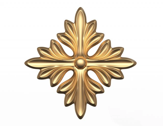 rosette carved decoration cnc 01 3D Model .c4d .max .obj .3ds .fbx .stl .blend 