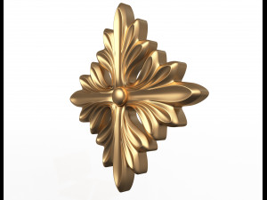 rosette carved decoration cnc 01 Model 3D