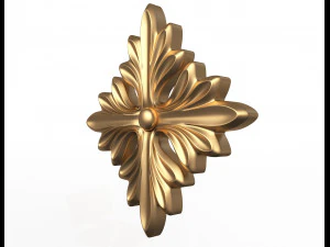 rosette carved decoration cnc 01 3D Model
