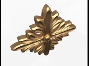 rosette carved decoration cnc 01 Model 3D