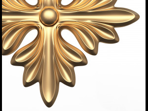 rosette carved decoration cnc 01 Model 3D