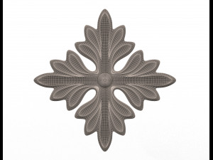 rosette carved decoration cnc 01 Model 3D