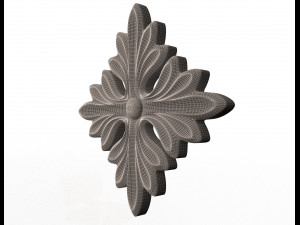 rosette carved decoration cnc 01 Model 3D