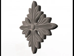 rosette carved decoration cnc 01 3D Model