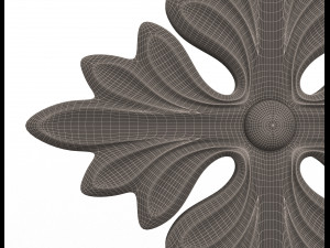 rosette carved decoration cnc 01 Model 3D