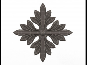 rosette carved decoration cnc 01 Model 3D