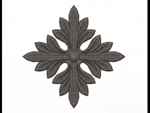 rosette carved decoration cnc 01 3D Model