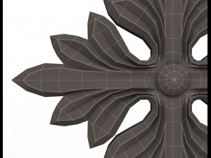 rosette carved decoration cnc 01 Model 3D