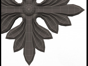 rosette carved decoration cnc 01 Model 3D