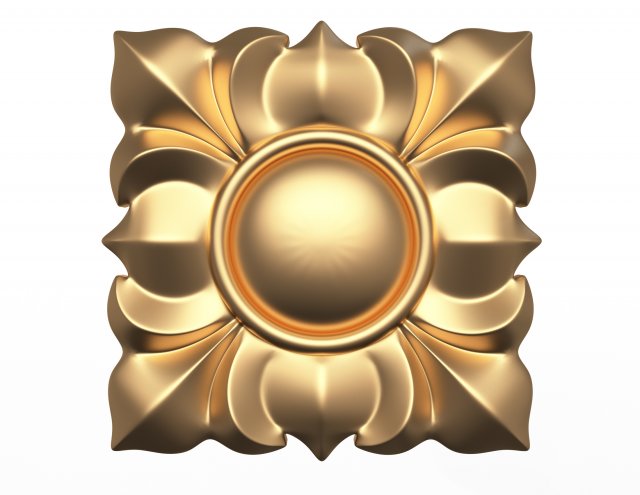 rosette carved decoration cnc 02 3D Model .c4d .max .obj .3ds .fbx .stl .blend 