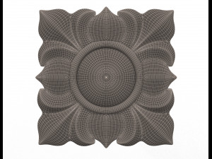 rosette carved decoration cnc 02 3D Model