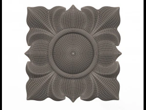 rosette carved decoration cnc 02 3D Model