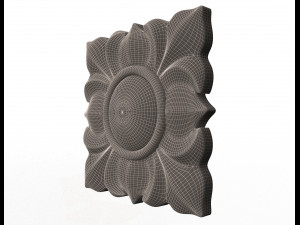 rosette carved decoration cnc 02 3D Model