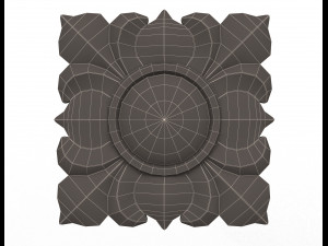 rosette carved decoration cnc 02 3D Model