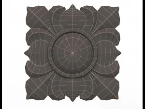 rosette carved decoration cnc 02 3D Model