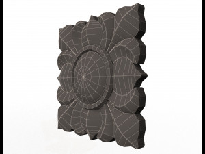 rosette carved decoration cnc 02 3D Model