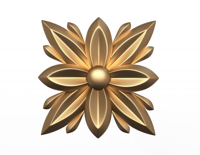 rosette carved decoration cnc 04 Modelo 3D .c4d .max .obj .3ds .fbx .stl .blend 