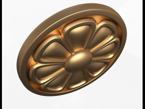 rosette carved decoration cnc 07 3D Model