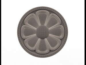 rosette carved decoration cnc 07 3D Model
