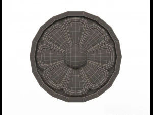 rosette carved decoration cnc 07 3D Model