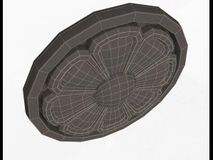 rosette carved decoration cnc 07 3D Model