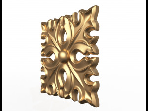 rosette carved decoration cnc 017 Model 3D