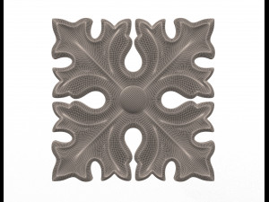 rosette carved decoration cnc 017 Model 3D