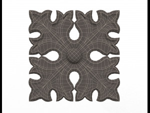 rosette carved decoration cnc 017 Model 3D