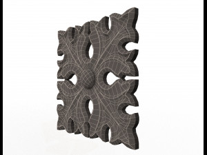 rosette carved decoration cnc 017 Model 3D