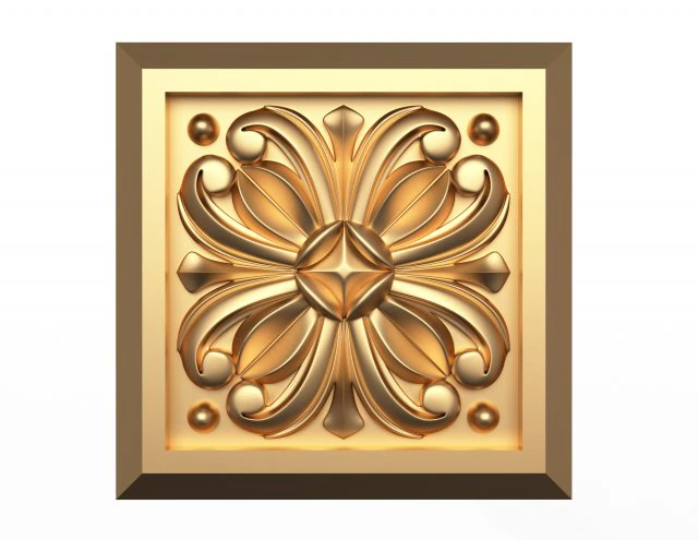 rosette carved decoration cnc 019 3D Model .c4d .max .obj .3ds .fbx .stl .blend 