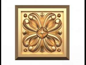 rosette carved decoration cnc 019 Modelo 3D