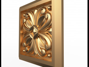 rosette carved decoration cnc 019 3D Model