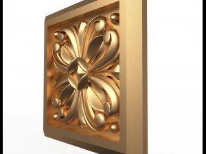 rosette carved decoration cnc 019 3D Model