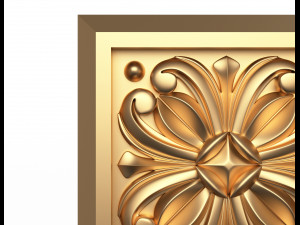 rosette carved decoration cnc 019 3D Model