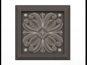 rosette carved decoration cnc 019 3D Model