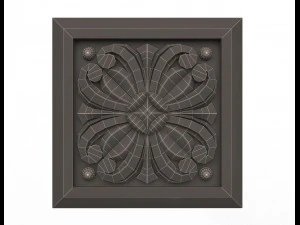 rosette carved decoration cnc 019 3D Model