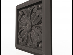 rosette carved decoration cnc 019 3D Model