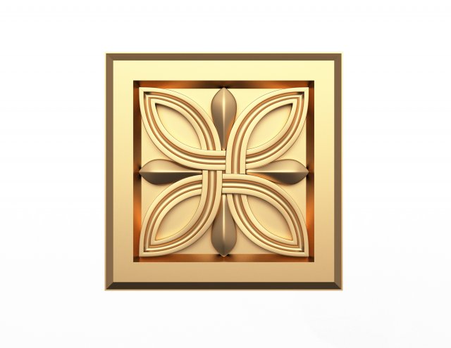 rosette carved decoration cnc 023 3D Model .c4d .max .obj .3ds .fbx .stl .blend 