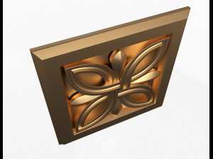 rosette carved decoration cnc 023 3D Model
