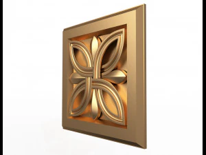 rosette carved decoration cnc 023 3D Model